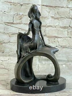 Grand Érotique Bronze Femme Sculpture Figurine Sexy Nue Nu Art Déco Deal