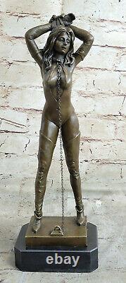Grand Érotique Nu Femme Bronze Sculpture Nue Figurine Érotique Art Déco