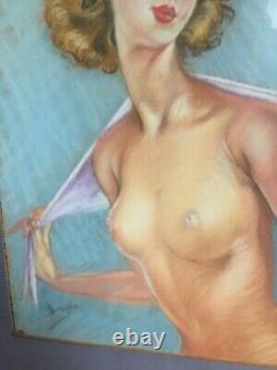 Grand Tableau Femme nue cadre Montparnasse dlg Domergue Leliepvre