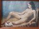 Grand Tableau Femme Nue 75×55 Cm Encadré Femme Posant Pour Être Peinte Artiste