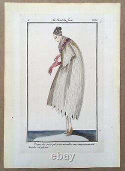 Gravure Art Déco Pochoir Llano Florez Le Goût du Jour 1920 Portrait Femme Mode