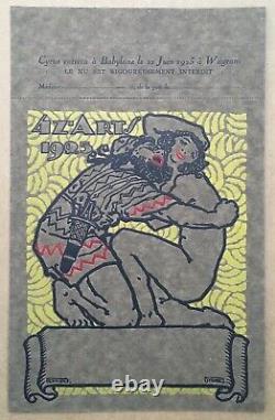 Gravure Art Déco Serge Strakoff Invitation Femme Bal 4z'arts Babylone Perse 1925