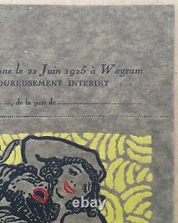 Gravure Art Déco Serge Strakoff Invitation Femme Bal 4z'arts Babylone Perse 1925