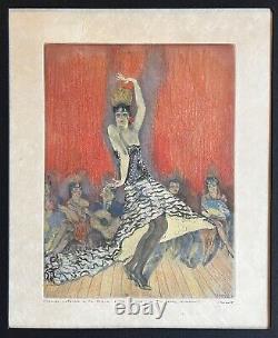 Gravure Edouard Chimot La Femme et le Pantin Pierre Louÿs Femme Flamenco Espagne