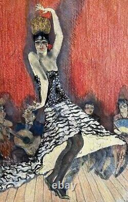Gravure Edouard Chimot La Femme et le Pantin Pierre Louÿs Femme Flamenco Espagne