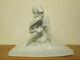 Groupe Sculpture Faience Art Deco Ceramique Signe Rezl Amazone Femme Nue Aigle
