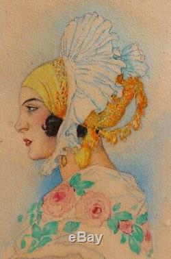 Gustav-Adolf MOSSA, femme, dessin, érotique, Nice, Provence, costume provençal