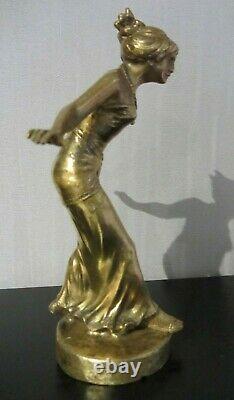 Henri FUGERE, Femme Orientale, Bronze, Statue Art déco mascotte automobile