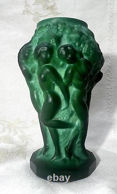 Hoffmann Vase Frau Nude Erotik Malachite Statue Femme Nu Nue Erotique Art Deco