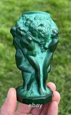 Hoffmann Vase Frau Nude Erotik Malachite Statue Femme Nu Nue Erotique Art Deco