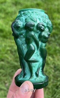 Hoffmann Vase Frau Nude Erotik Malachite Statue Femme Nu Nue Erotique Art Deco