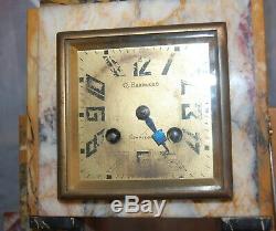 Horloge Art Deco Femme Onyx, Garniture Cheminee, Art Deco Clock Onyx Woman