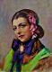 Huile-peinture-portrait-jeune Femme-art Nouveau-art Deco-signature