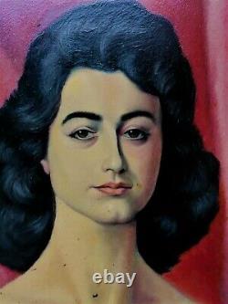 Huile-portrait-jeune Femme-aram Stephan-ecole Armenienne-armenie-1956