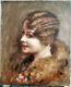 Huile Sur Toile, Portrait De Femme Aux Perles Des Années 30, Daté 1926 Et Signé