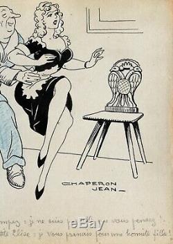 Jean Chaperon, dessin, humour, femme nue, érotisme, erotica, sexe, caricature