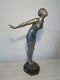 Jolie Sculpture Art Deco 1930 Statue Femme Baigneuse 36cm Ancienne Statuette