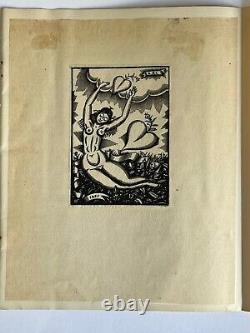 Lajos Kosma Kozma gravure sur bois Woodcut Femme Nue Nu Féminin Art Déco 1924