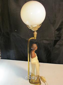 Lampe Art Deco Vintage 1920. Sculpture Femme