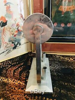 Lampe Veilleuse Art Deco Nikel Alu / Femme Moderniste A Reelectrifie