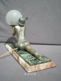 Lampe art deco 1930 femme danseuse russe vintage sculpture lamp woman dancer 30s