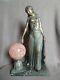 Lampe Art Deco Vandevoorde Danseuse Gitane Sculpture Femme Statue Lamp Veilleuse