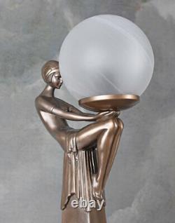 Lampe dans le style Art Déco Femme Lampe de Table avec une sculpture d'une femme