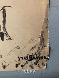 Lithographie Ancien Yves Brayer Papier Signée Femme Danseuse Danse Péniche