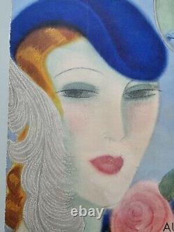 Lithographie Femme Paris Hiver 1931 Art Deco. Lithograph Woman Paris Winter