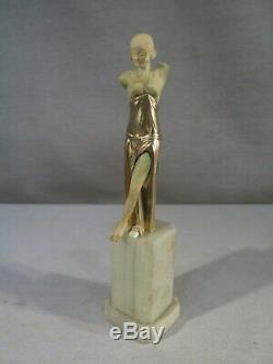 Louis Barthelemy Ancienne Jolie Sculpture Chryselephantine Femme Art Deco 1930