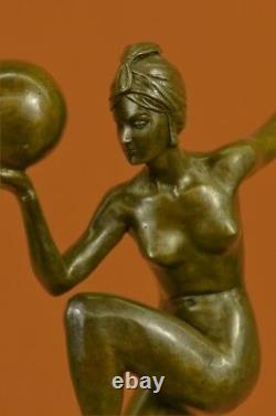 Main Maurice Guiraud-Riviere Dancer Bronze Modeled As Art Déco Femme