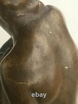 Marcel André Bouraine (1886-1948) Sculpture en terre cuite femme nue art déco