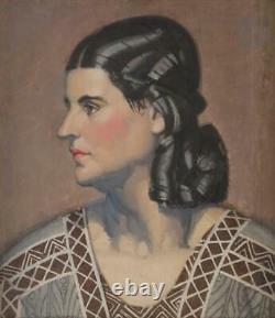 Marcel Lenoir (1872-1931), portrait de femme, fusain sur papier, signé, encadré