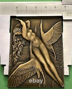 Medaille Plaque Femme Nue Art Deco Nouveau Delamarre Non Atribue