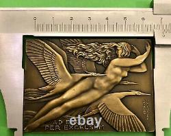 Medaille Plaque Femme Nue Art Deco Nouveau Delamarre Non Atribue