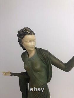 Mennevile Statue De Femme Art Deco Chryselephantine 1920/30