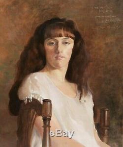 Michel DUBOST Lyon tableau portrait Jeny ELLIA jeune femme fille Art Déco 1920
