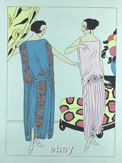 Mode Femmes Grande Gouache originale Art Déco 45 x 32 cm Robes Garçonnes #7