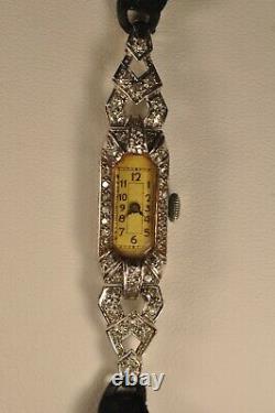 Montre Ancien Platine Diamants Art Deco Antique Soliod Platinum Watch