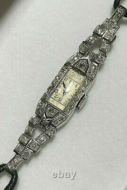 Montre Platine Diamants 1920's Antique Diamond& Platinium Art Deco Ladies Watch