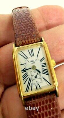 Montre Watch Tissot 1853 Pl. Or 18 Carat A222k Swiss Art Deco Femme Vintage
