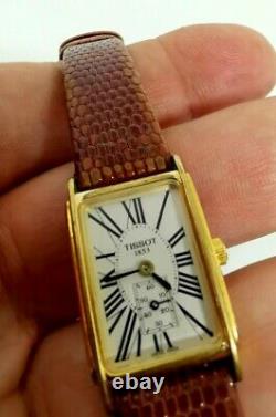 Montre Watch Tissot 1853 Pl. Or 18 Carat A222k Swiss Art Deco Femme Vintage