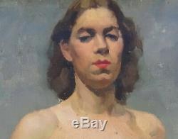 Nu Portrait de femme école française du XXème siècle huile sur toile Art Déco
