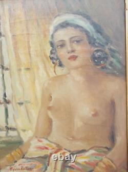 Nu a la Fenêtre Huile sur Toile, (Portrait de Femme), Art Deco années 30