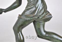 P Le Faguays, Femme à La Balle, Bronze Signé, Art Déco, XXème Siècle