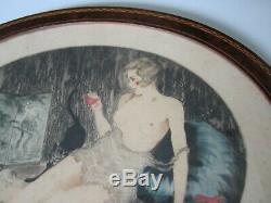Paire Gravure Femme Nue Art Deco Maurice Barle/epreuve Artiste/lithography