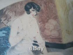 Paire Gravure Femme Nue Art Deco Maurice Barle/epreuve Artiste/lithography