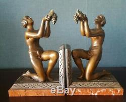 Paire de serre livres Art Déco femmes nues par Jacques Limousin 21935