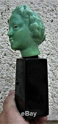 Paul Millet, Paul Milet SèvresStatuette buste femme époque art decoVers 1930