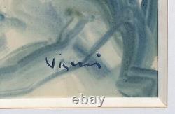 Peinture Aquarelle Art Déco Sylvain VIGNY (1903-1970) Portrait Femme Nu Féminin